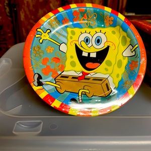Antique SpongeBob SquarePants plates, napkins, and cups